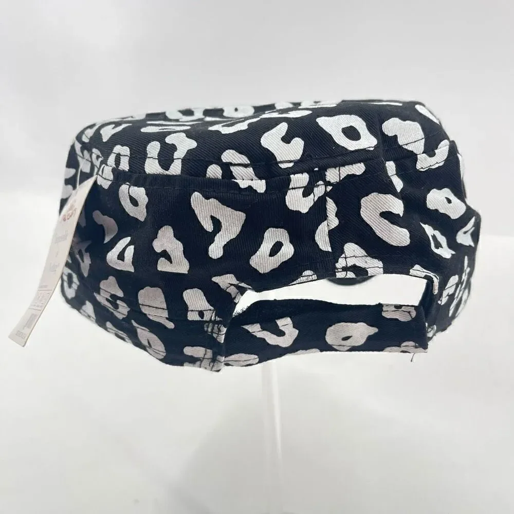 Crown Hat Womens military cadet Baseball Cap Black White Embroidered Cowgirl bli